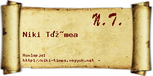 Niki Tímea névjegykártya